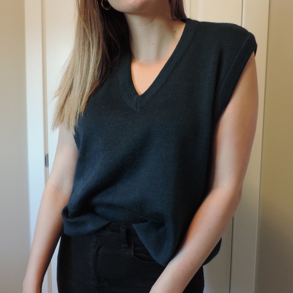 London Fog Sweaters - Vintage Green Oversized Sweater Vest